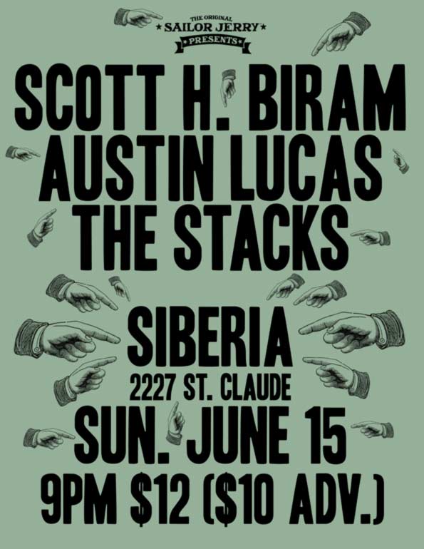 Stacks flyer for show with Scott Biram