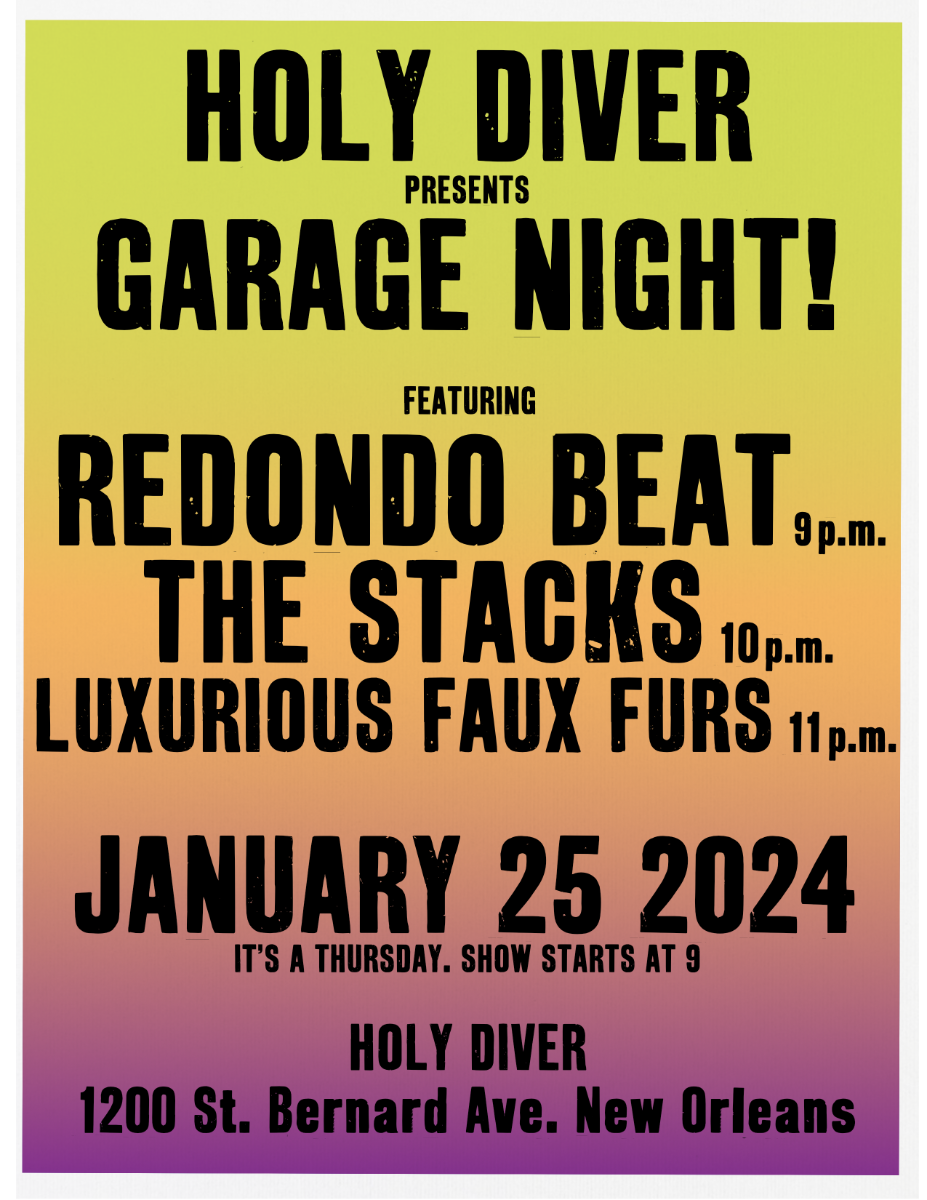 flyer for Stacks with Redondo Beat and Luxurious Faux Furs
