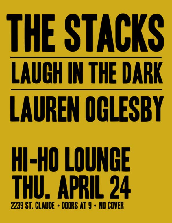 Flyer for Stacks at Hi-Ho Lounge, New Orleans, April 24, 2014