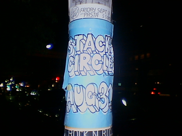 Flyer for Stacks at Circle Bar, New Orleans, August 31, 2004